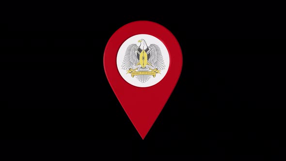 3D Rotating Pin Icon Animation With Sudan Coat Of Arms  Alpha Channel 4K alt