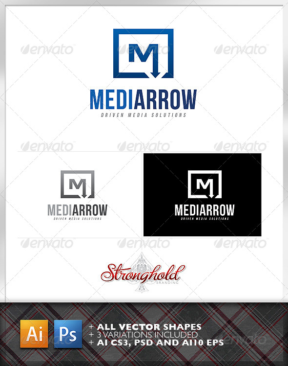 Media Arrow Logo Template - Letters Logo Templates
