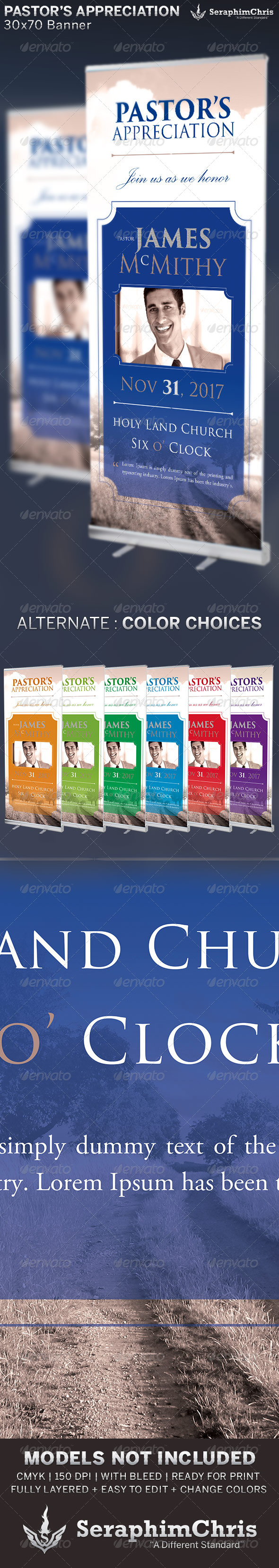 Pastor's Appreciation: Banner Template - Signage Print Templates