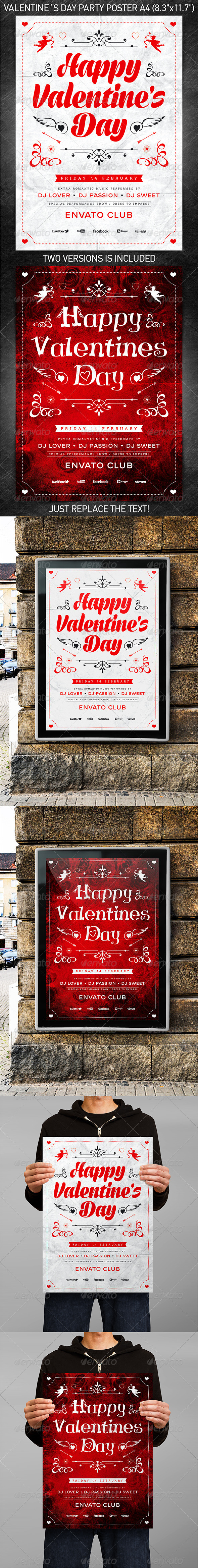 Valentine`s Day Party Poster - Holidays Events
