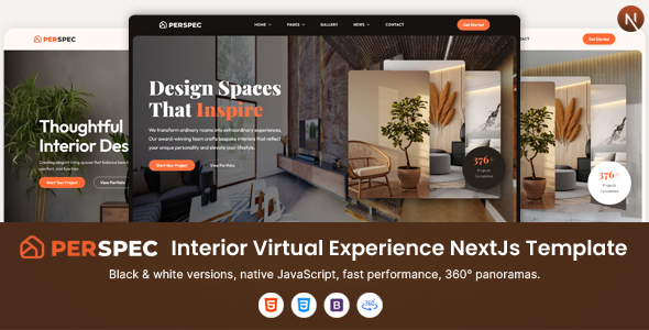 Perspec - Interior Virtual Experience Nextjs Template
