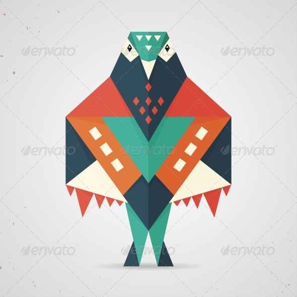 Colourful origami pigeon or dove - Animals Characters