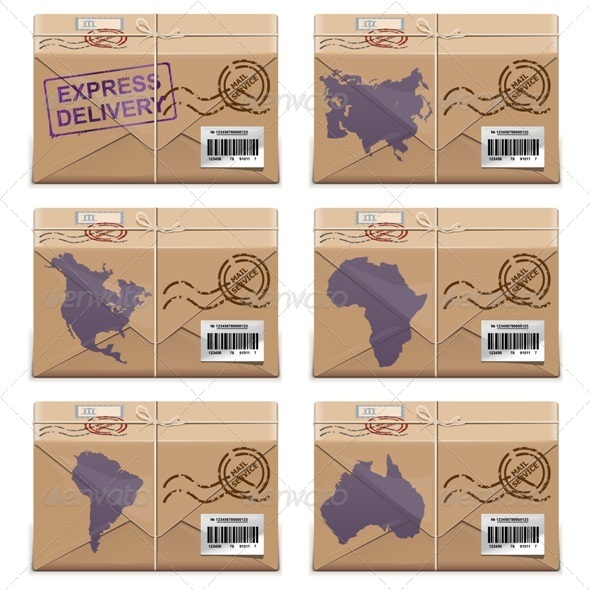 Vector Parcel Icons - Business Conceptual