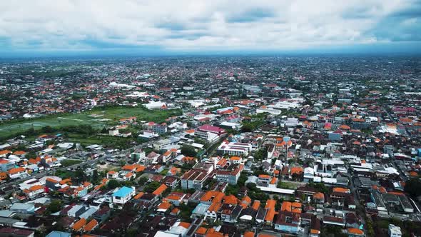 Wonderful Denpasar city drone with houses and rice field footage in Bali. This footage was shot duri alt