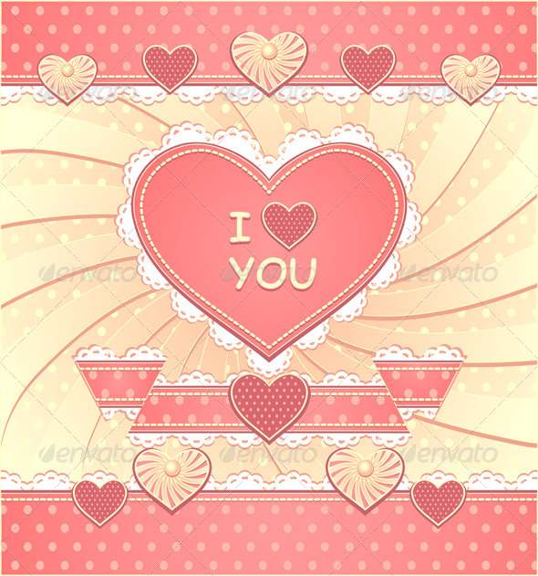 Valentines Card with Hearts and Scrapbooking - Valentines Seasons/Holidays