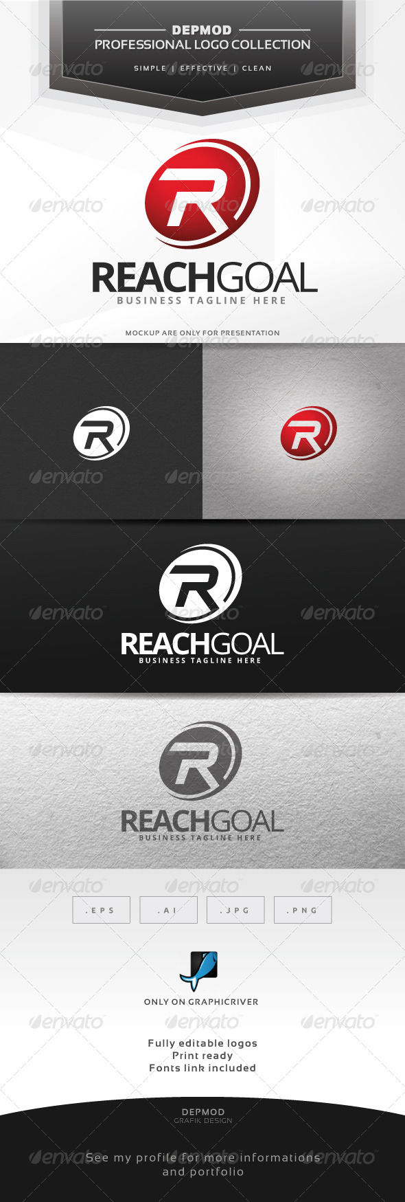 Reach Goal Logo - Letters Logo Templates