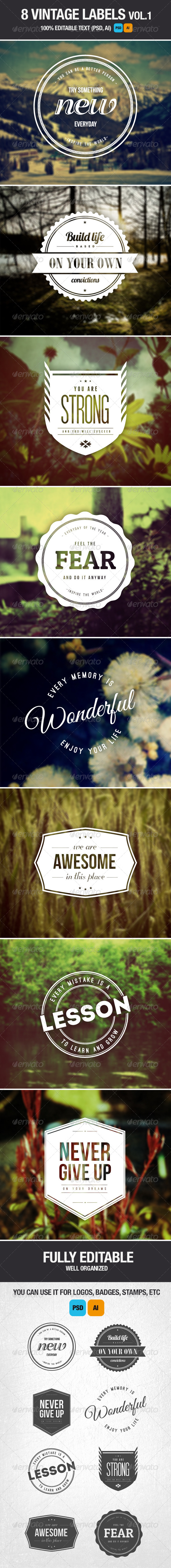 Vintage Labels and Badges Vol.1 - Badges & Stickers Web Elements