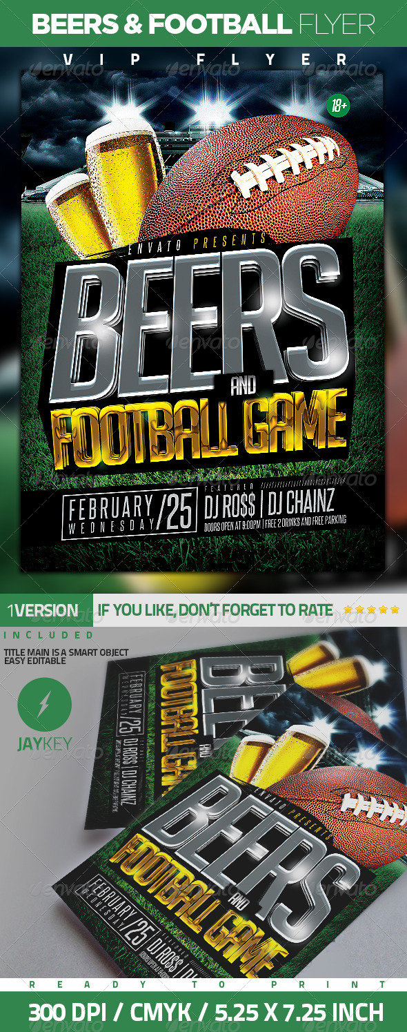 Beers and Football Flyer - Sports Events