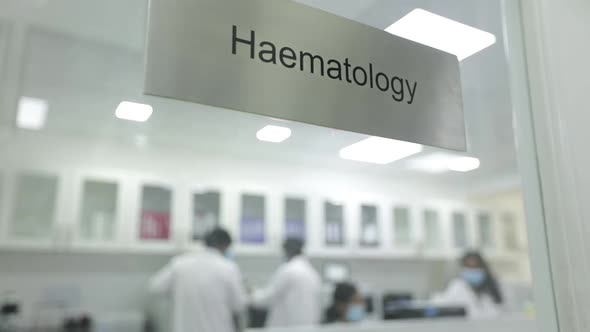 Indian Scientists Haematology Lab Sign Door