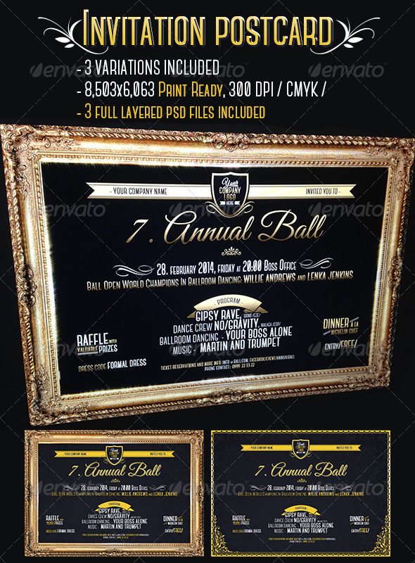 VIP Gold Frame Invitation Cards - Invitations Cards & Invites