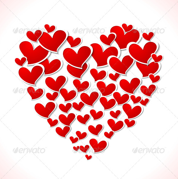 Valentines Day Bright Vector Background - Valentines Seasons/Holidays