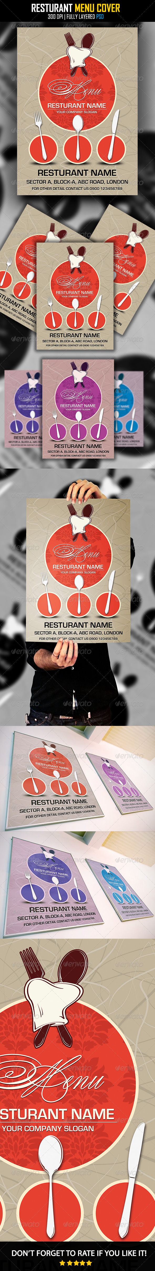 Resturant Menu Cover - Food Menus Print Templates