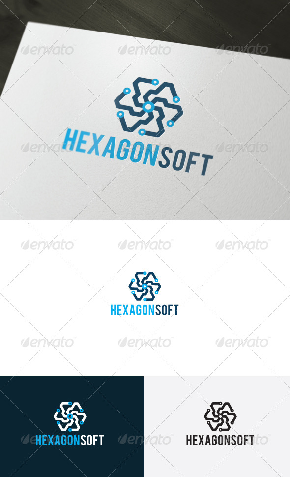Hexagon Soft Logo - Logo Templates