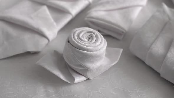 Figured rose, from a table napkin