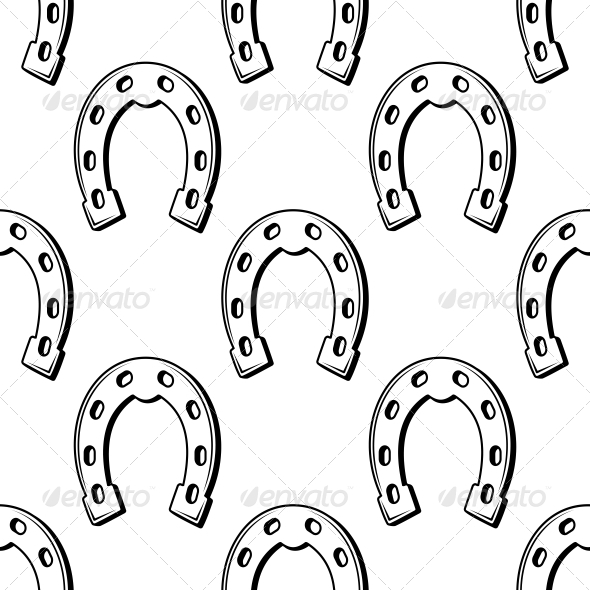 Lucky Horse Shoes Seamless Pattern - Patterns Decorative