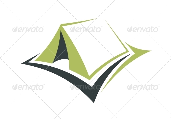 Green Tent for an Eco Holiday - Travel Conceptual