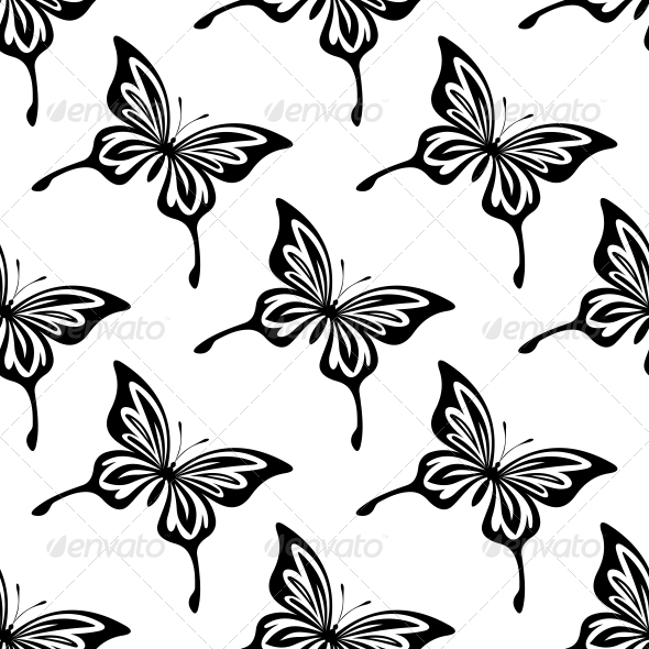 Seamless Pattern of Butterflies - Patterns Decorative
