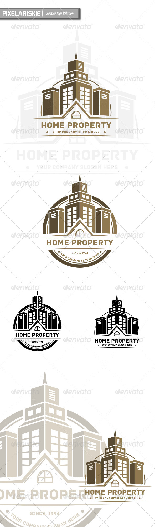 Home Property Vintage Arch Logo - Buildings Logo Templates