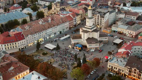 Aerial view of town hall