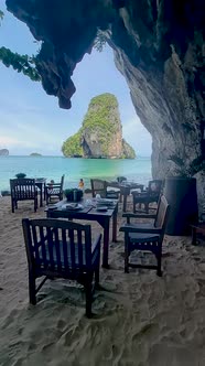Railay Beach Krabi Thailand Tropical Beach of Railay Krabi Drone Aerial View of Panoramic View of alt