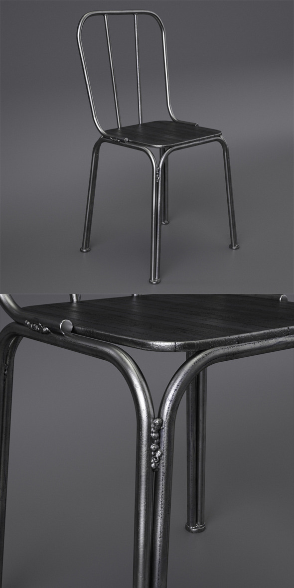 Metal chair with - 3Docean 6605821