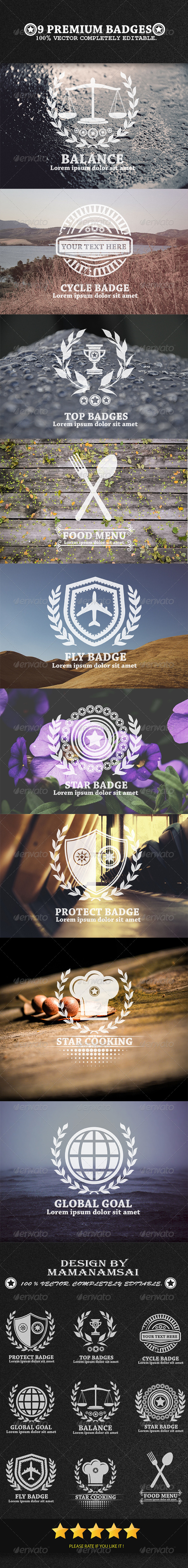 9 Premium Badges - Badges & Stickers Web Elements