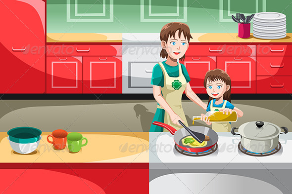 Mother Daughter Cooking - People Characters