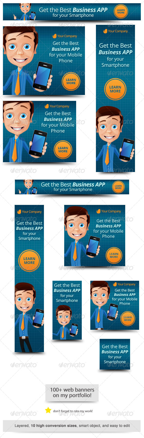 Business App Web Banner - Banners & Ads Web Elements