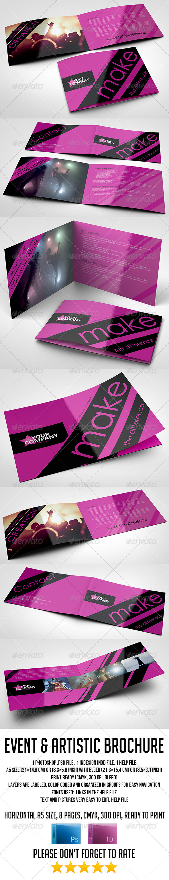 A5 8 Pages Event and Artistic Brochure - Corporate Brochures
