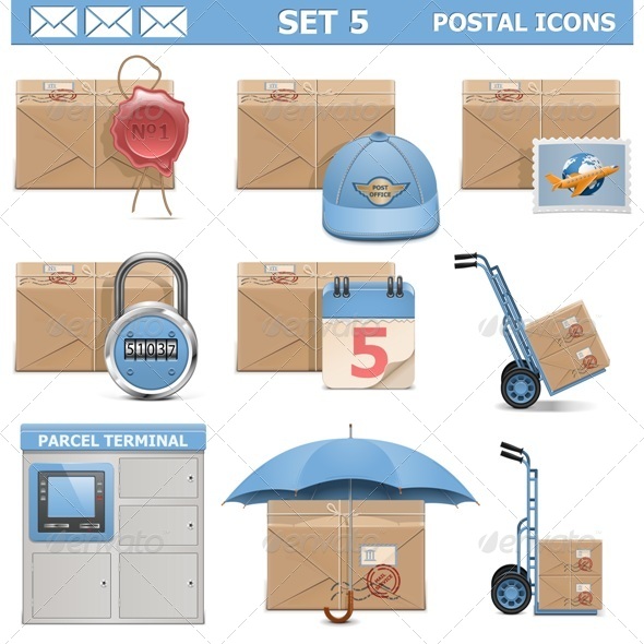 Postal Icons Set 5 - Services Commercial / Shopping