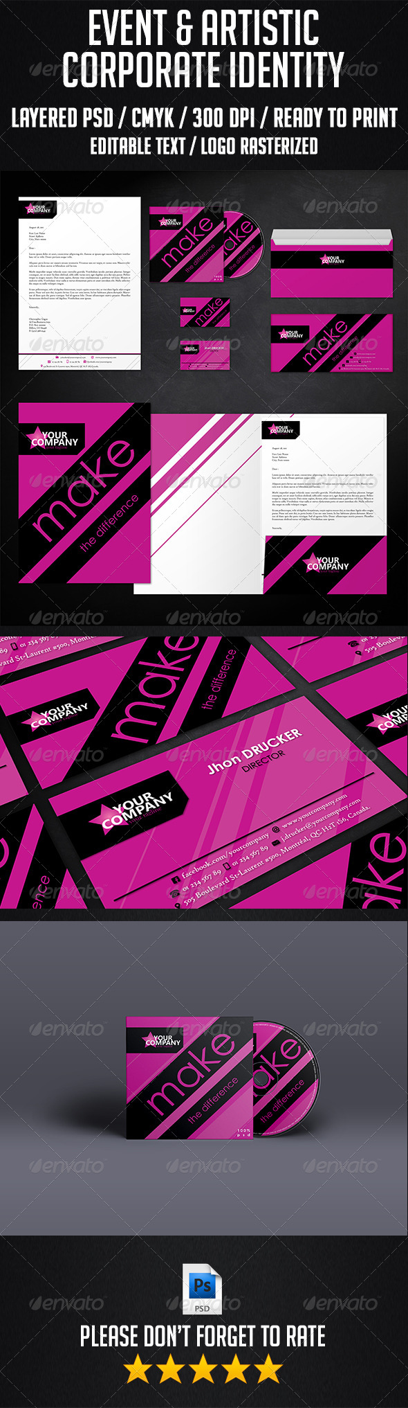 Event and Artistic Corporate Identity - Stationery Print Templates