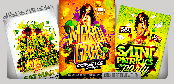 St Patricks Day And  Mardi Gras Flyer Templates