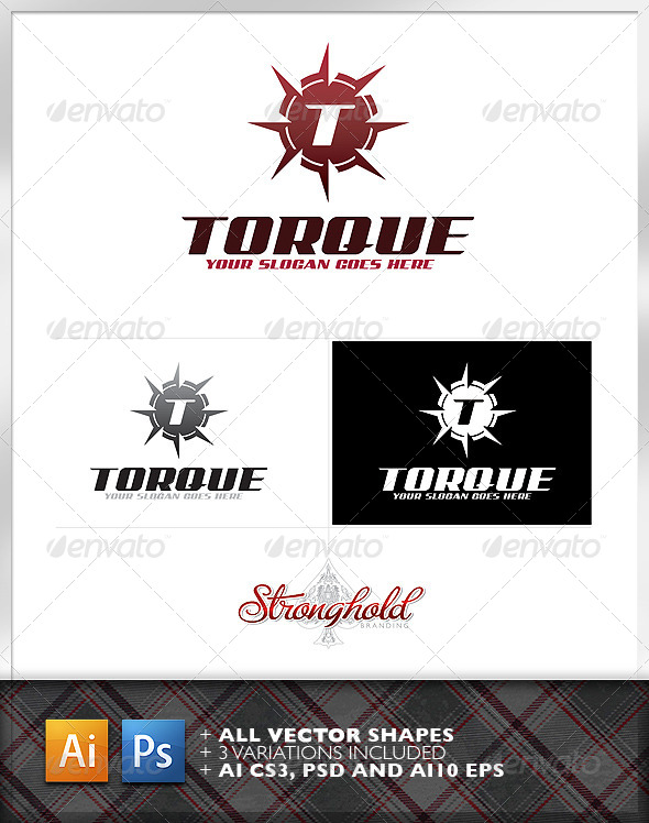 Torque Shield Logo Template - Crests Logo Templates