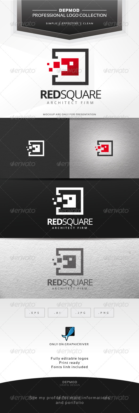 Red Square Logo - Abstract Logo Templates