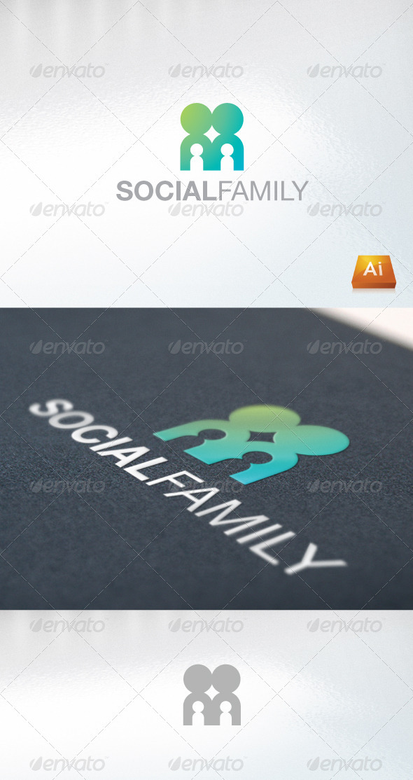 Social Family - Humans Logo Templates