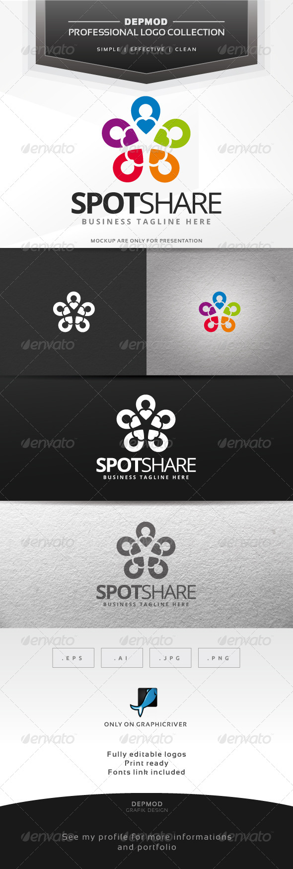 Spot Share Logo - Symbols Logo Templates