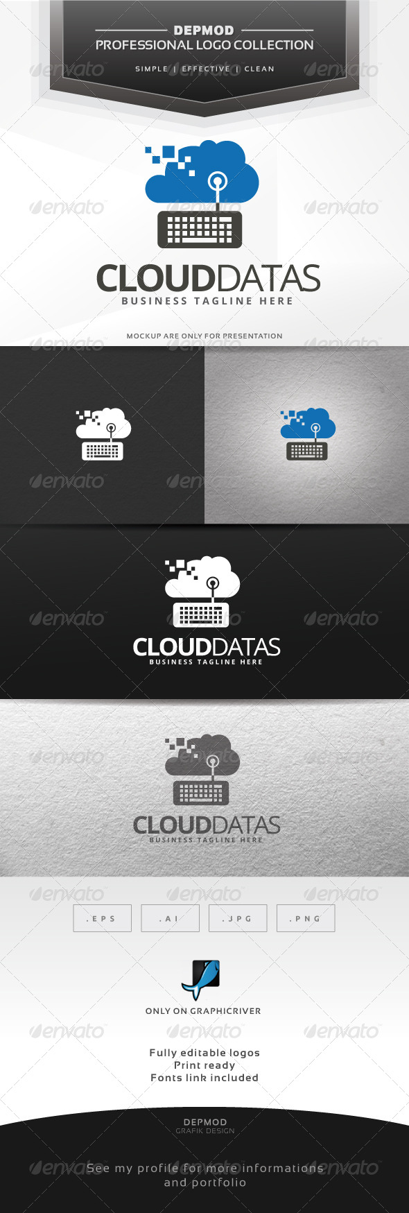 Cloud Datas Logo - Symbols Logo Templates