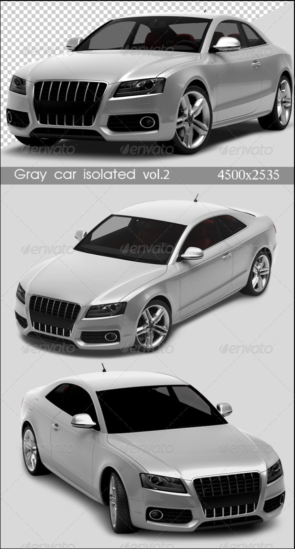 Gray Cars Isolated Vol.2 - 3D Renders Graphics