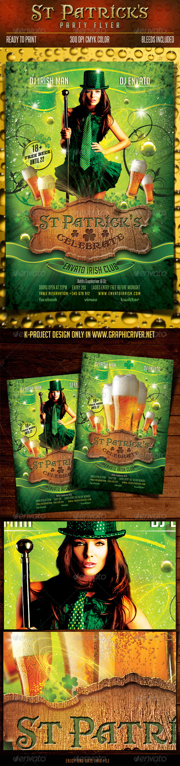 Saint Patrick Party Flyer - Clubs & Parties Events