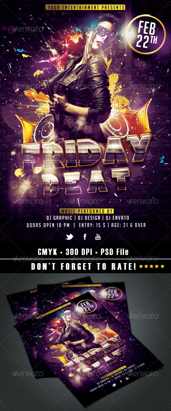 Friday Beat Flyer - Events Flyers