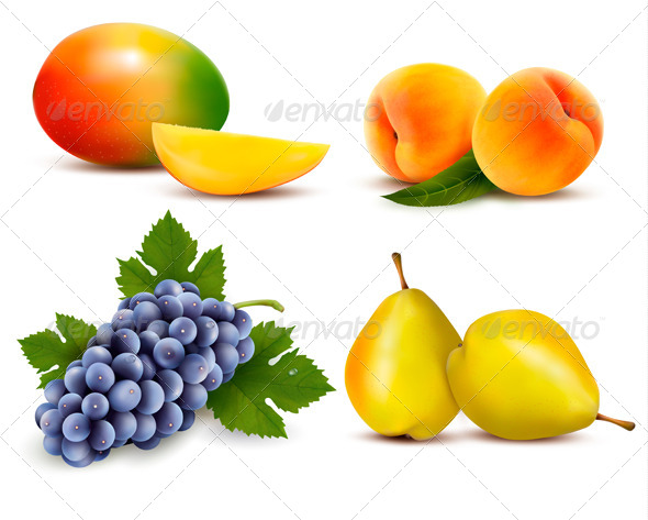 Big Group of Different Fruit - Food Objects