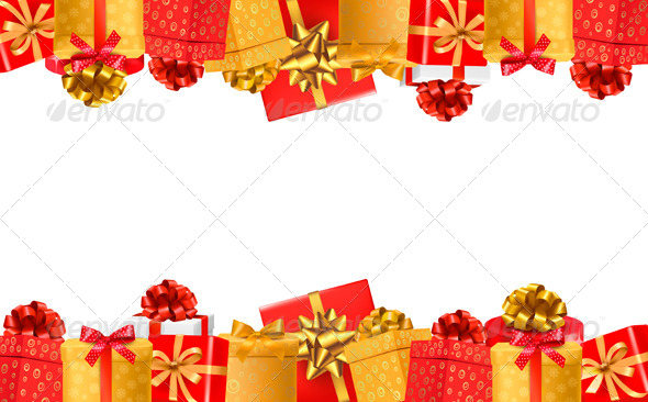 Holiday Background with Colorful Gift Boxes - Backgrounds Decorative