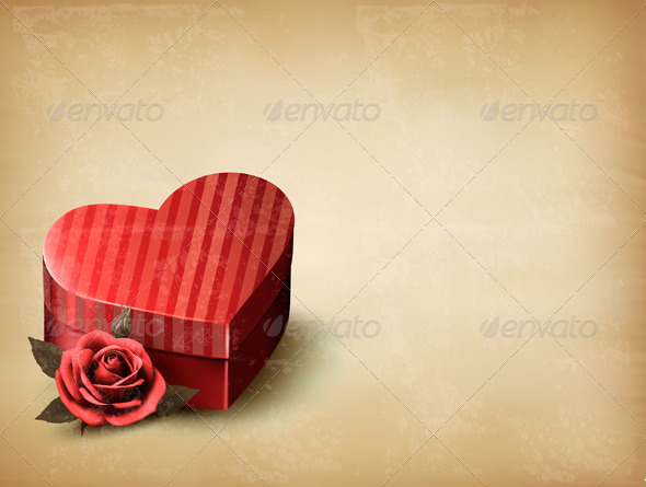 Holiday Vintage Valentines Day Background - Valentines Seasons/Holidays