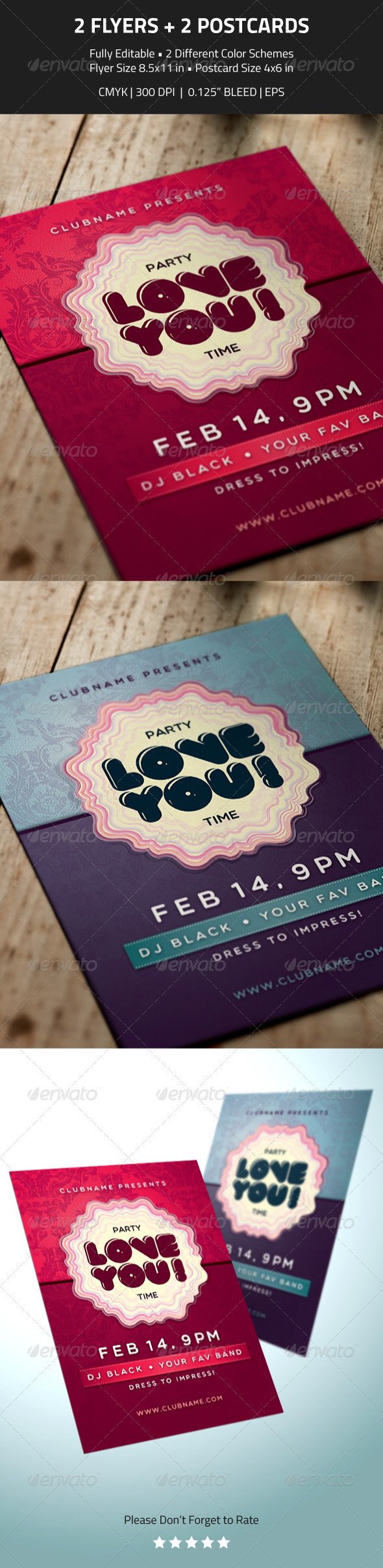 Valentine's Day Flyer & Postcard - Events Flyers