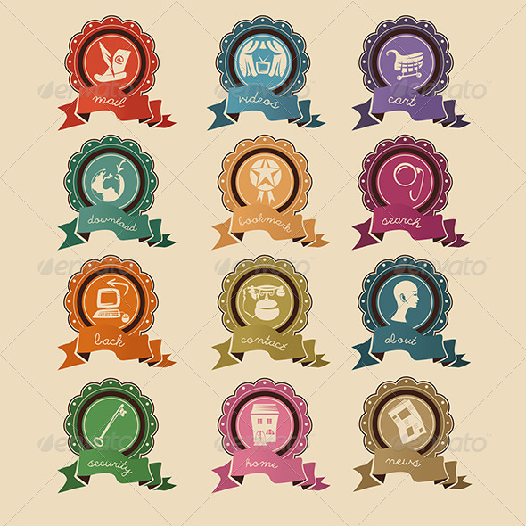 Website Labels - Web Elements Vectors