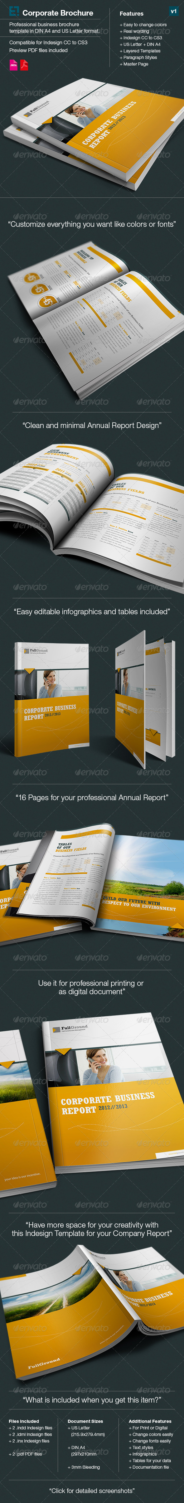 Corporate Business Report // Din A4 and US Letter - Corporate Brochures