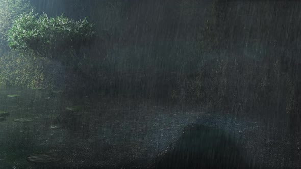 17 - Heavy Rain In Wild Mountain Forests - Night Rain In The Forest - Beautiful Scenery
