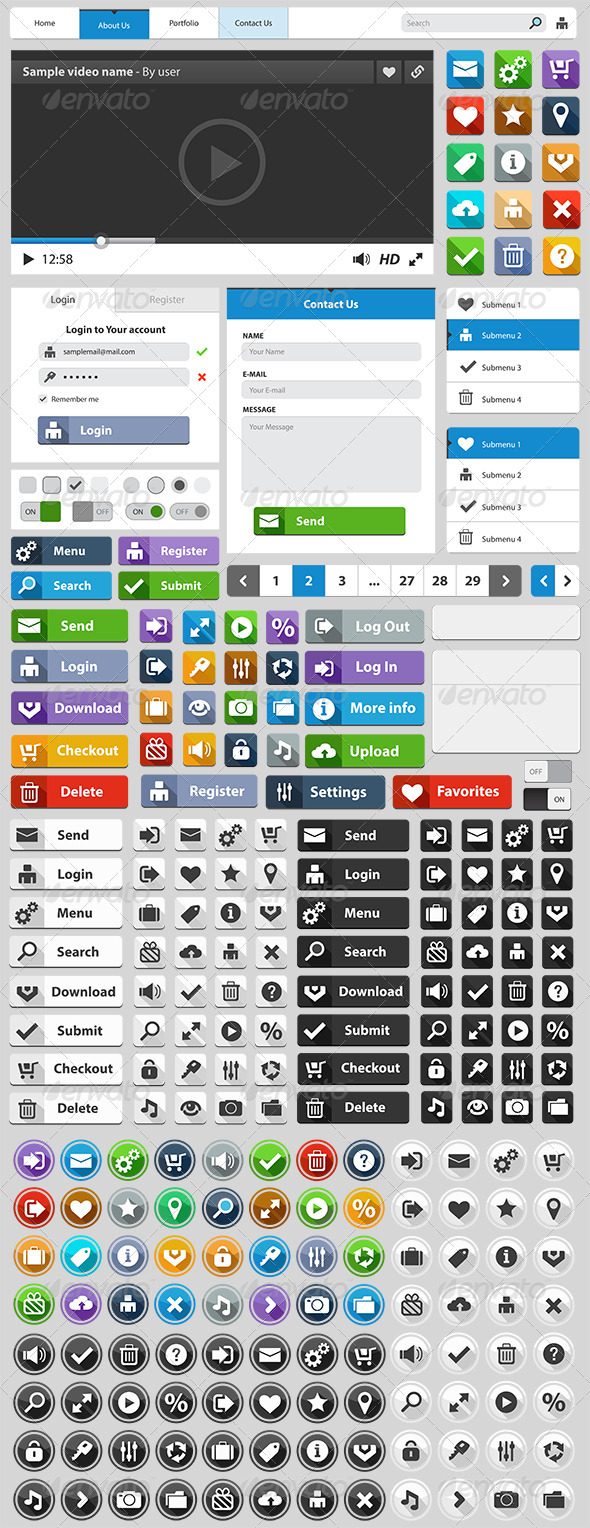 Web Design Elements Set - Web Elements Vectors
