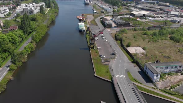 Crane At The River Port Of France alt
