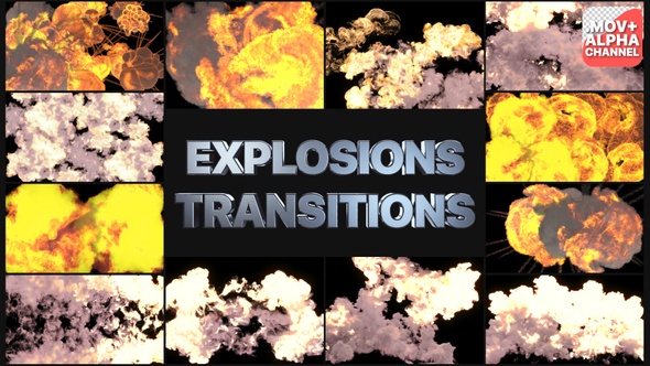 Explosion Transitions | Motion Graphics Pack